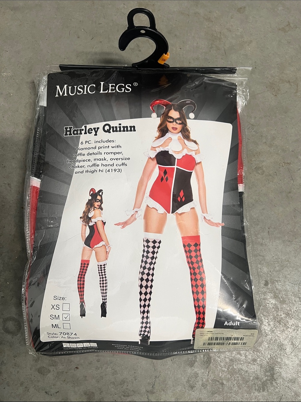 Music Legs Red & Black Harley Quinn Style Costume Set